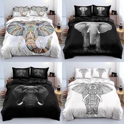 3D Elephant Duvet Cover Pillowcases 2-3pcs Single Twin Full Queen King Size Bedding Sets Home Textiles All Seasons Used