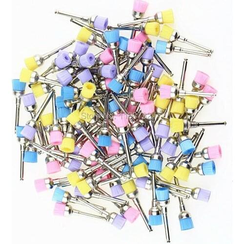 50Pcs Dental Lab Materials Colorful Nylon Latch Flat Polishing Prophy Cup Polisher Brushes Dentist Products