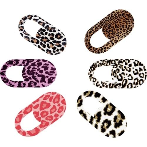 6PCS Leopard Pattern Webcam Cover Laptop Sticker for Laptops Macbook IPad Camera Cover Privacy Protection Shutter Slider Sticker