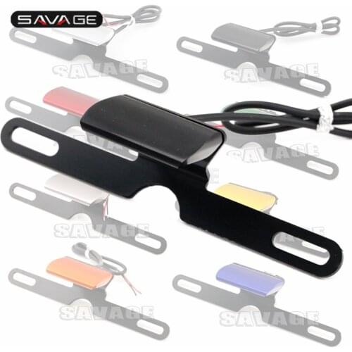 For SUZUKI DL650 V Strom DL 650 2008 1000 V-Strom Motorcycle Accessories Flashing LED CNC Aluminum License Plate Holder Light