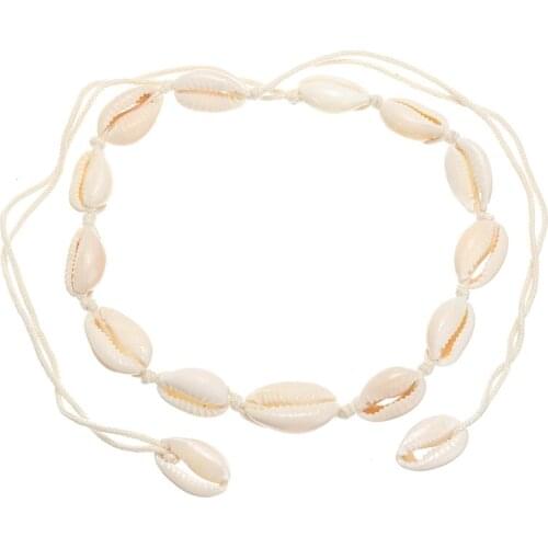 White Shells Choker Necklace For Women Lucky Maxi Chokers Necklaces Collares Collier Shellhard Girls Summer Beach Jewelry