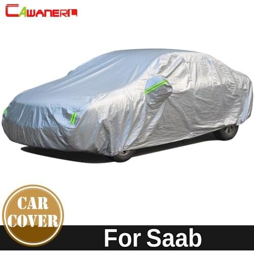 Cawanerl Cotton Thicken Car Cover Outdoor Anti-UV Sun Shade Snow Rain Protect Waterproof Auto Cover For Saab 9-3 9-5 9-7X