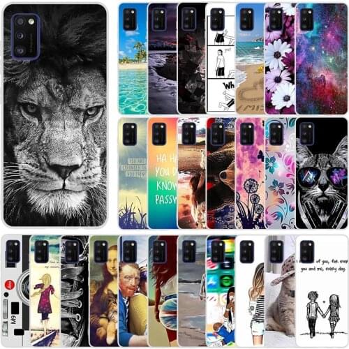 For Samsung Galaxy A41 Case 6.1" Soft Silicon Phone Cover For Samsung A41 GalaxyA41 A 41 A415 SM-A415 Case Bumper Cat Flower