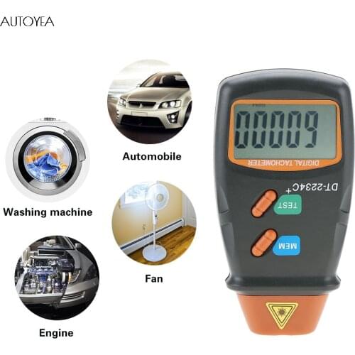 DT-2234C+ Digital Photo Tachometer Digital Engine Tachometer Digital Speedometer Digital Laser Photo Tachometer Non Contact Tach