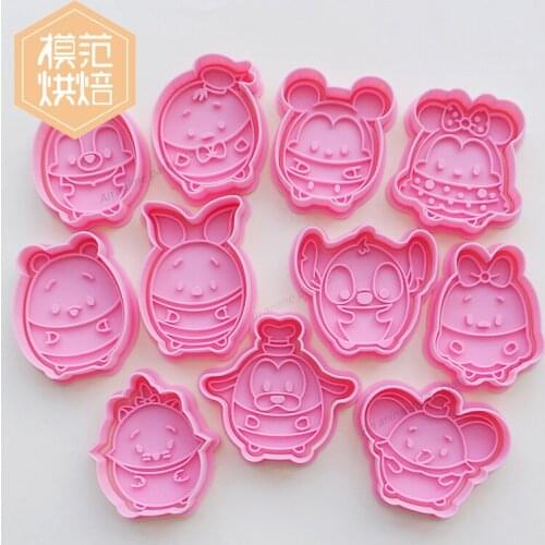 Disney Cookie Cutters Mickey 3d Pressing Cartoon Cute Bakeware Baking Tools for Cakes Cookie Stencil Christmas Kitchen Tools