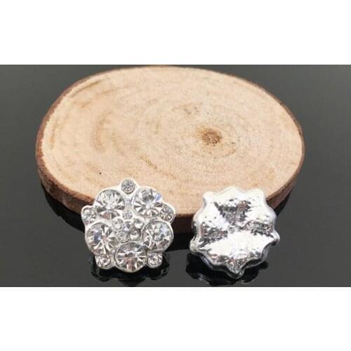 10 Piece Alloy Rhinestone Button Flat back Crystal Button Decoration DIY 15mm