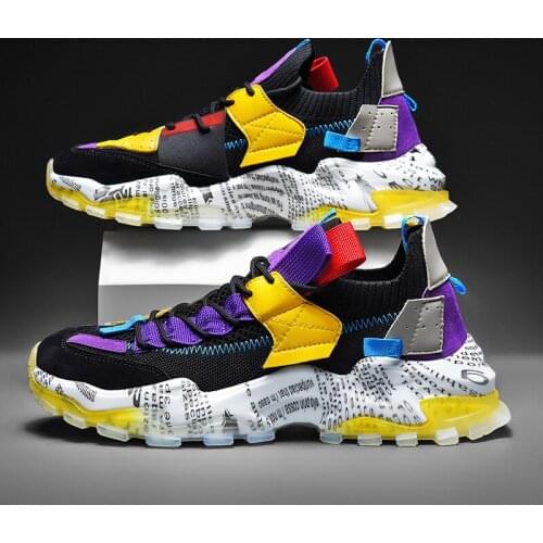 Hot Fashion Colorful Mens Chunky Sneakers High quality Street Casual Sneakers Men Breathable Mesh Platform Shoes Men Training