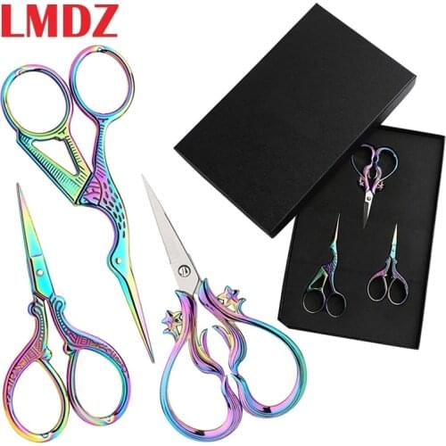 LMDZ 3 Pcs Embroidery Scissors Kit Vintage Scissors European Style Stainless Steel Scissor with Classic Crane Sewing Scissors