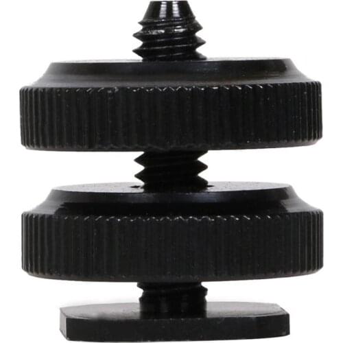 Metal Tripod Mount Hot shoe Adapter 1/4 inch Screw With Double Layer for Camera Tripod Head Microphone Mic Mount Bracket