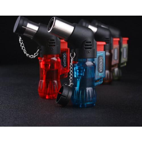 Mini Butane Jet Torch Cigarette Windproof Lighter Plastic Fire Ignition Burner Refillable Cooking Torch Lighter Dropshipping