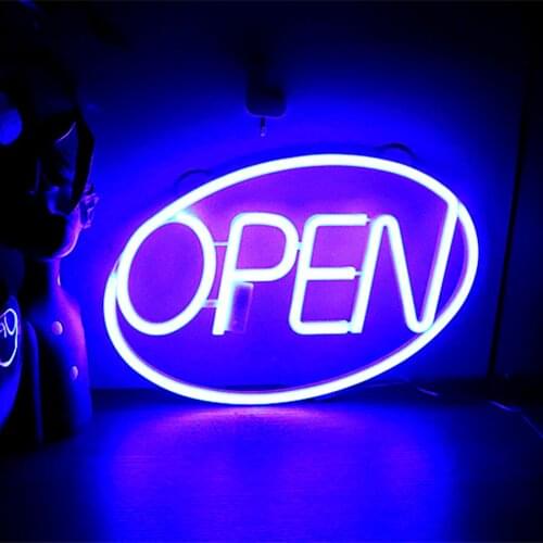 OPEN Sign Neon Light Art Wall Hanging Night Lamp Ultra Bright for Business Store Shop Bar Home Party Holiday Decorations Gift