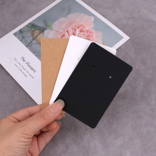 Wholesale 50pcs 6x9cm Earrings and Necklace Display Cards Black Gray Kraft Ear Studs Earrings Package Hanger Tag Card Holders