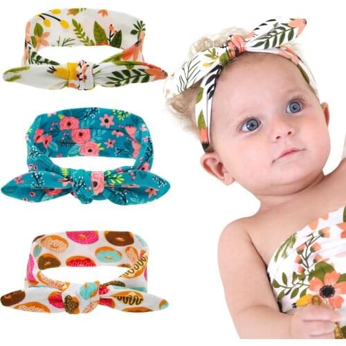 1 Piece MAYA STEPAN Children Girls New Knot Hair Head Band Rabbit Ears Floral Baby Newborn Hair Rope Headband Headwear Headwrap