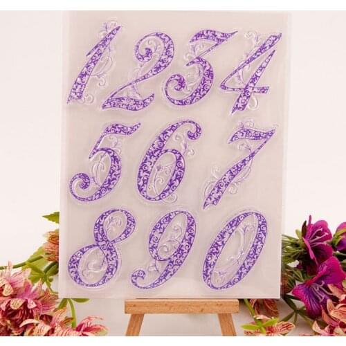 Flower Numbers Clear Transparent Rubber Stamp Seal For DIY Stationery Scrapbooking Card Making Album Decoroation Supplies