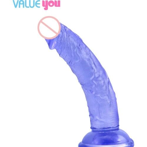 Adult porn multicolor soft jelly dildo anal butt plug strong sucker dildo toy realistic penis G-spot orgasm adult sex toy