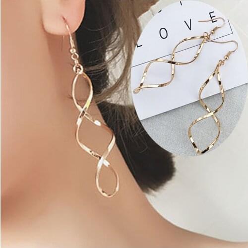 Серьги 2021 тренд Dangle Earrings Earrings for Women 2021 Geometric Spiral Earrings Fashion Jewelry boucle oreille femme