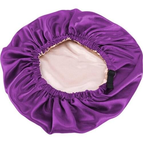New Satin Hair Cap For Sleeping Invisible Flat Imitation Silk Round Haircare Women Headwear Ceremony Adjusting Button Night Hat