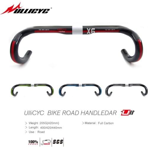 Ullicyc X6 Series Matte/gloss Full Carbon Fiber Road Bike Curved Handlebar Groove Handlebar 31.8 *400/420/440mm Bicycle Parts