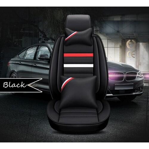 Universal Fashion PU Leather Car Seat Cover Set Fit High Breathable Interior Accessories Decoration Protector Cover Car-Styling