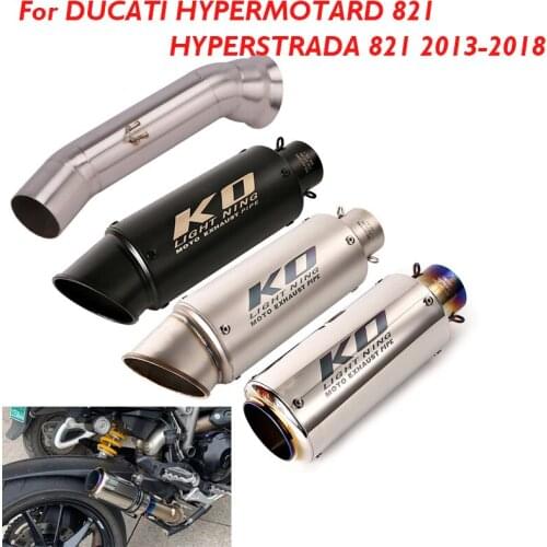 Motorcycle Exhaust System Muffler Escape Silencer Connector Link Tube Middle Pipe for DUCATI HYPERSTRADA 821 HYPERMOTARD 821