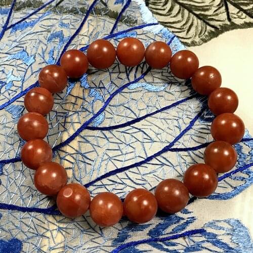 Lucky Red Nature Nanhong 10 mm Round Beads Women Men Bracelet 18.5-19 cm Not Glass Not Synthesis Red Bracelets For Girl Gift