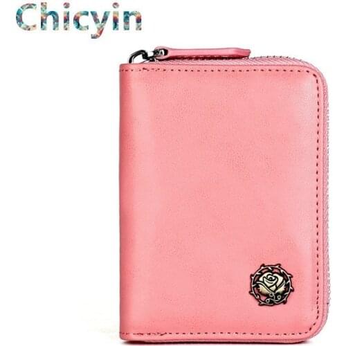 Womens Wallet Leather Female Small Card Holder Short Purses With Coin Proket For Girls Money Bag Mini Zipper Coin Bag Card Case