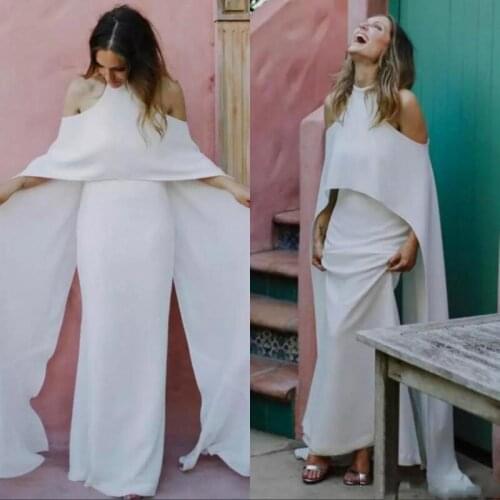 2020 Wedding Dresses with Wrap High Collar Vestidos De Novia Long Floor Length Bridal Bride Gowns