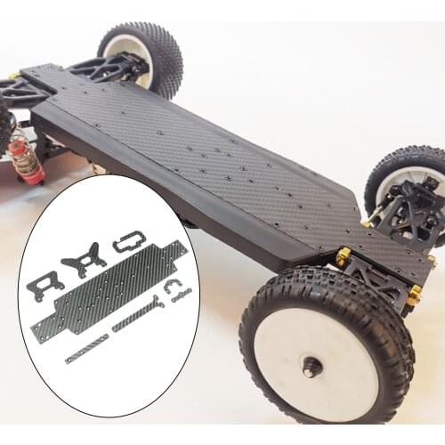 1:10 Scale RC Carbon Fiber Front & Rear Shock Tower w/ Main Chassis for Wltoys 104001 Trucks DIY Accessories