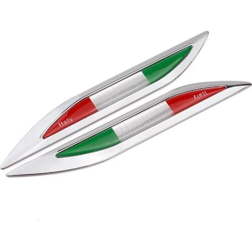 1 Pair Metal Car Decoration Stickers and Decals Country National Italy Flag Gadget Emblem Badge Auto Mortorcycle Accessories