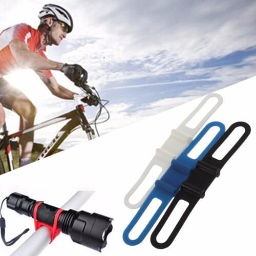1pc/2pieces Cycling Bike Bicycle Silicone Elastic Strap Bandage Flashlight Mount Holder