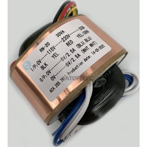 115V 230V 30W R-Core Shielded Transformer 6V+6V 2.5A for Audio Amplifier Preamps AMP R Core