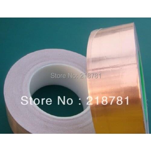 1x 50mm*30 meters *0.06 Single Sided Conductive Adhesive Copper Foil EMI Shielding Tape Sticky Grounding Static Charge Draining