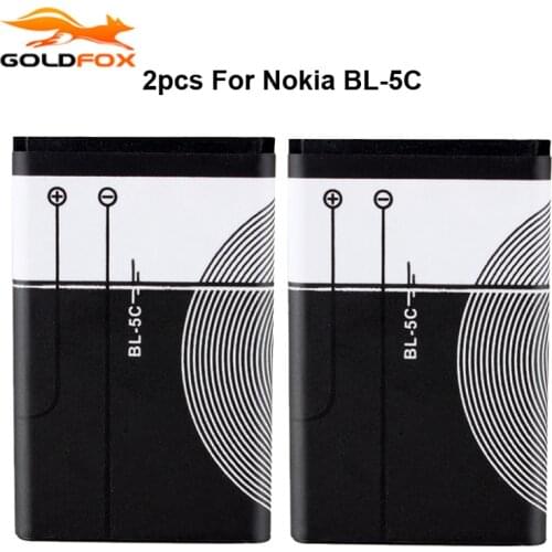 2Pcs Brand New Replacement 1020mah BL-5C Battery For Nokia 1112 1208 1600 1100 1101 Bateria