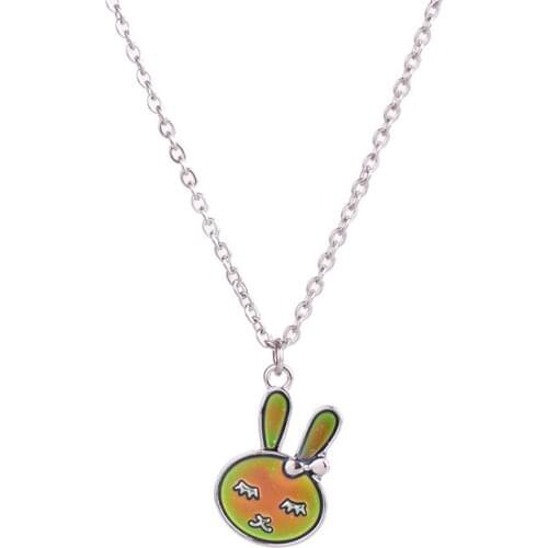 2020 Mood Rabbit Pendant Necklace Temperature Control Color Change Cut Rabbit Necklace Women Jewelry Girls Gift