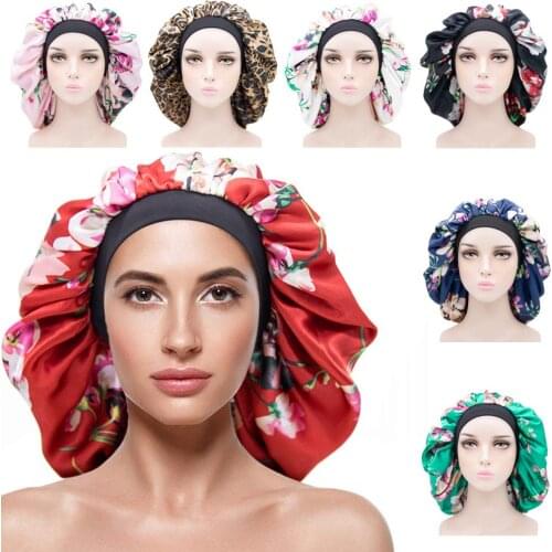 2021 Muslim Fashion Print Stretch Turban Caps Flowers Satin Hijab Bonnet Ready To Wear Night Sleep Cap Women turbante mujer