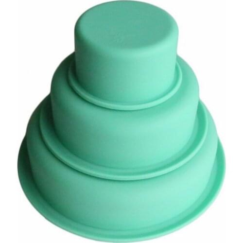 3 Layer Silicone Cake Mold Handmade Cake Pizza Plate DIY Mould Art Craft Silicone Cake Mold Cake Decorating Tool