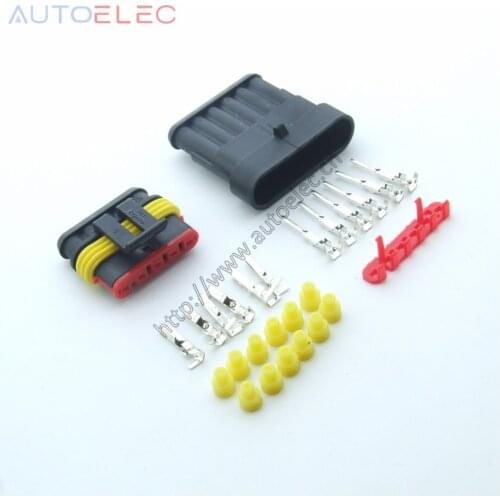 5Sets 6Pin Way Waterproof Electrical Wire automotive Connector Plug for Car Motorcycle HID Sealed Electrical Xenon lamp AMP Tyco