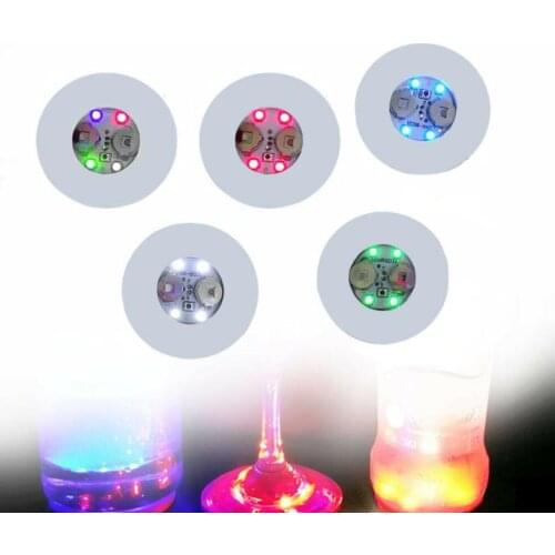 500pcs Glow Coaster LED Bottle Light Stickers Christmas Xmas Nightclub Bar Party Vase Decoration LED Drink Cup Mat SN773