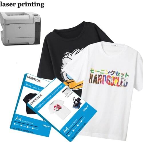 A4 dark light color laser toner printer thermal heat transfer paper pure cotton T-shirt fabric
