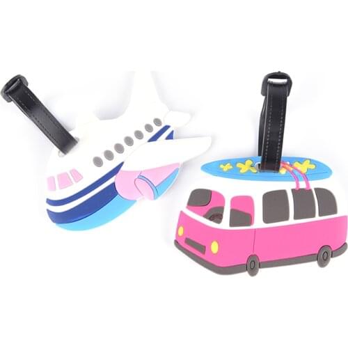 Travel Accessories Luggage Tag Cartoon Aircraft Car Silica Gel Suitcase ID Address Holder Baggage Boarding Tag Portable Label