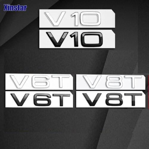 2pcs V6T V8T V10 car fender emblem car fender sticker for audi A4 A6 A8 S8 S6 R8 A3 A7 Q3 Q5 Q7 B8 B9