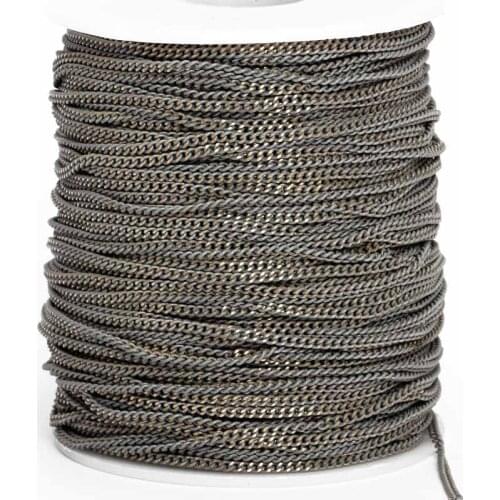 BASEHOME 5m/lot 2x3mm 7 Colors Pink Black Blue Necklace Chains Findings Brass Bulk Chains for DIY Jewelry Accessories