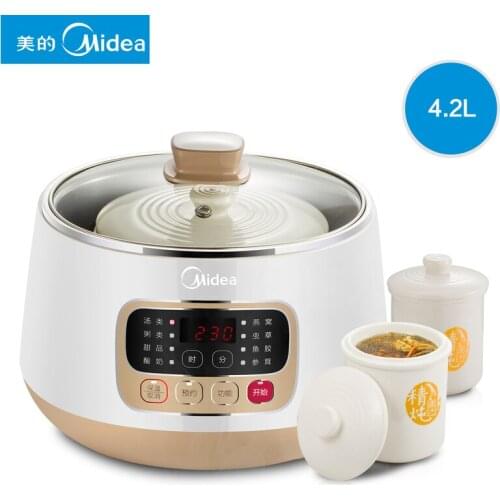 Free shipping Midea Electric Stewpot White Porcelain Soup Pot Porridge Health Ceramic Water-proof Stewpot Birds Nest