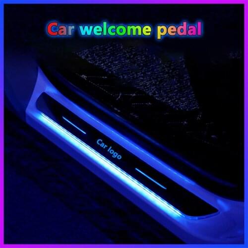 Free Installation Of LED Welcome Pedal Car Anti-Collision Board Pedal Streamer Welcome Pedal, Car Decoration Auto Parts