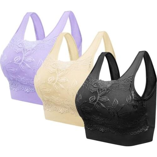 Bra Sexy Lace Wireless Bras for Women Sexy Lingerie Comfort Push Up Bra Adjusted Plus Size S-2XL Breathable Full Cup Bra