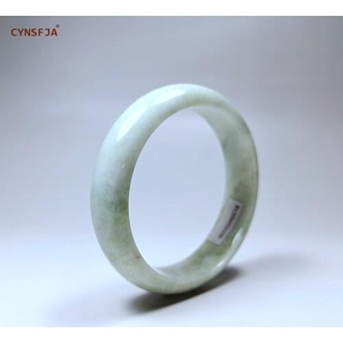 CYNSFJA New Real Certified Natural Grade A Burmese Jadeite Women' Amulets Jade Bracelet Bangle 58.5mm High Quality Best Gifts