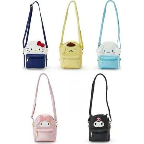 Kid New cute leather backpack Melody hello kitty backpack cartoon girl children school bag Dual purpose shoulder bag