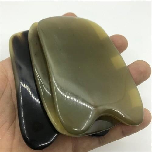Yellow Black BUFFALO HORN Gua Sha Board Health Care Massage Scrape guasha plates Slimming Guasha Massage Tools wave shape free