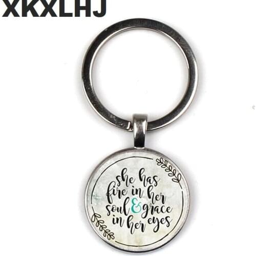 Her soul and elegance in her EYES CHARM inspirational charm keychain, a gift for her, a flame in the inspirational pendant
