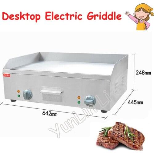 Electric Flat Griddle Contact Grill Stainless Steel Flat Pan for Fried Picnic Toast Machine FY-600